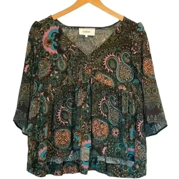 NWT ba&sh Multicolor Paisley Blouse - Picture 3 of 16